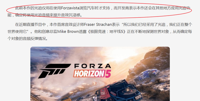 极限竞速：地平线5支持光追吗