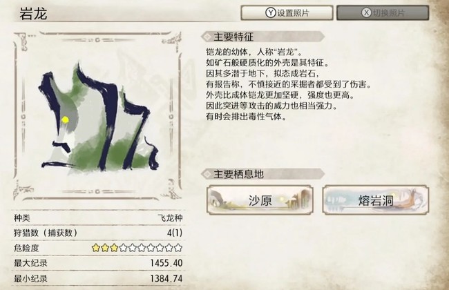 请介绍岩龙的生态、肉质以及有效异常状态