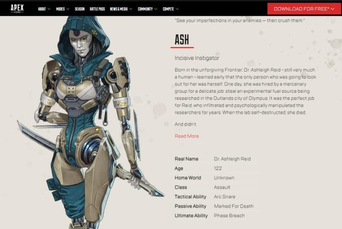 Apexash是谁 Apex英雄ash身份揭秘