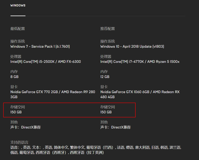 荒野大镖客2(大表哥2)大小多少个g