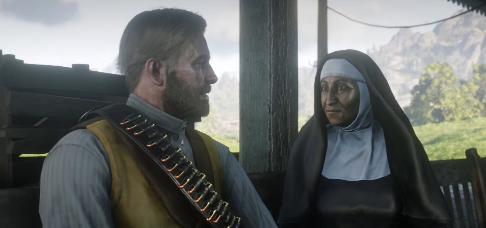 荒野大镖客2(大表哥2)亚瑟与修女的对话在第几章