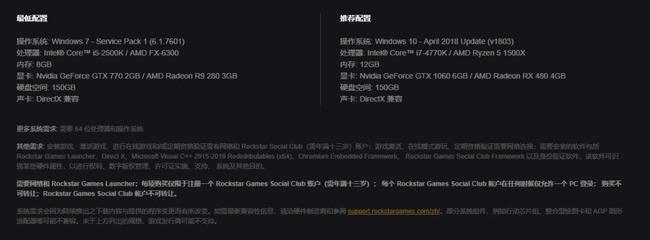 荒野大镖客2(大表哥2)硬件配置最低要求是什么 荒野大镖客2的最低硬件配置要求是什么