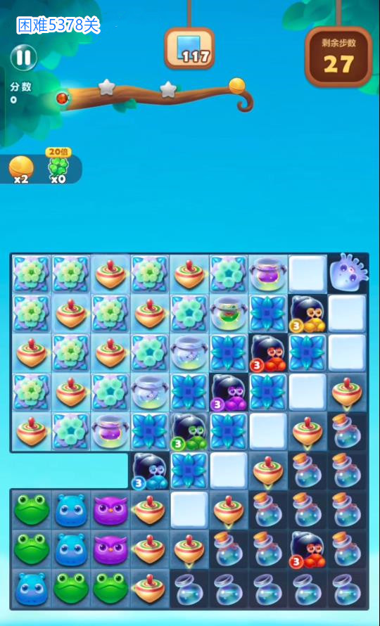 开心消消乐手游第5378关怎么过 开心消消乐游戏第5378关的通关攻略