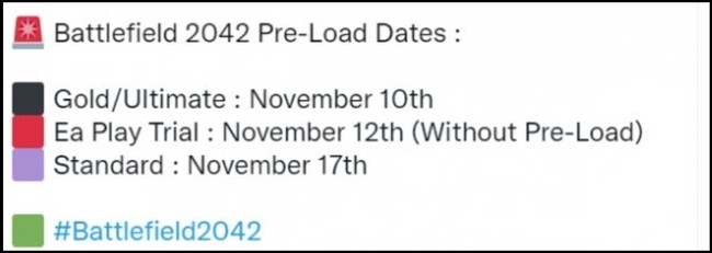 2042预载时间是什么时候