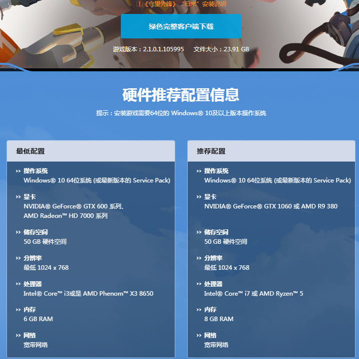 守望先锋2配置要求高吗