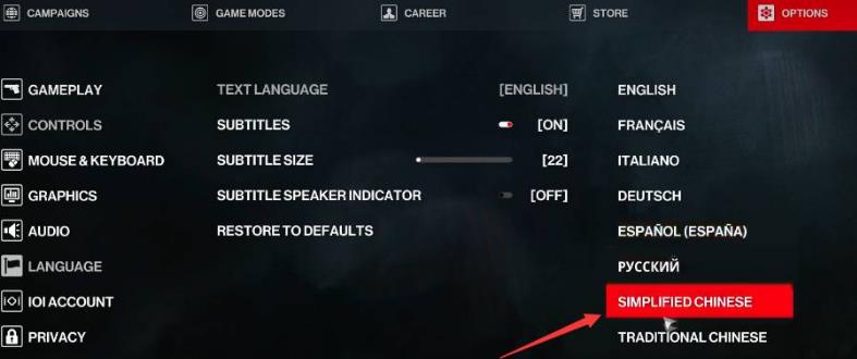 杀手3在哪里调中文 如何在杀手3游戏中切换中文语言
