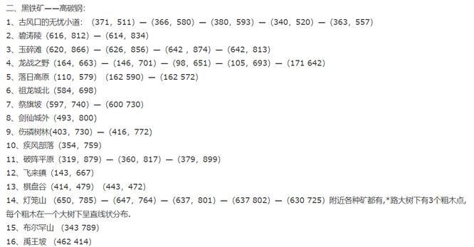 完美世界高碳钢在哪里挖