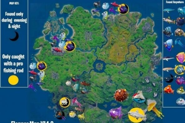 堡垒之夜钓鱼点在哪