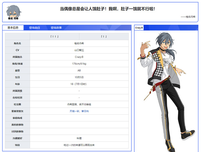 偶像梦幻祭一旦饿肚子就会变得性格暴躁的是谁