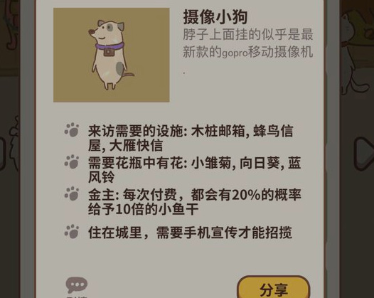 动物餐厅摄像小狗的来信怎么获得